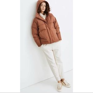Madewell Holland Quilted Puffer Parka - Peach